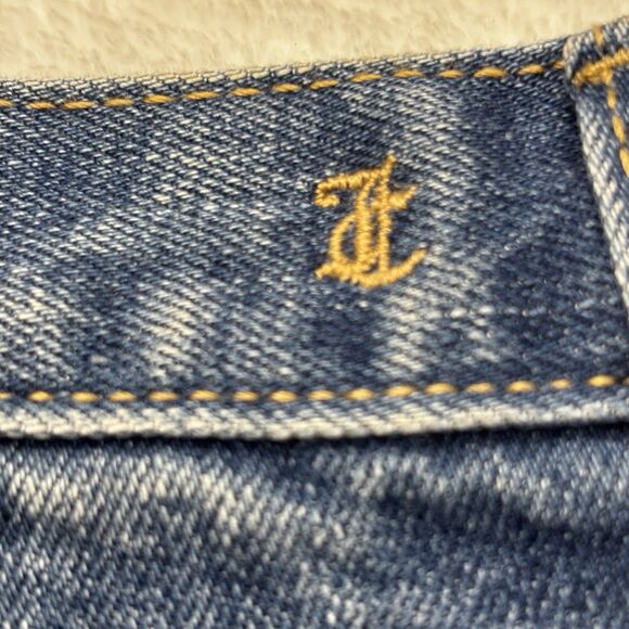 Y2K Juicy Couture Denim Cut Off  Shorts With RARE Silver Metallic Logo Size 27 - Picture 5 of 10